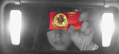the bright red camera