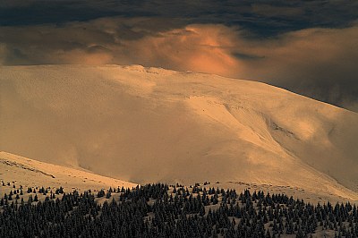 Winter theme with mountains