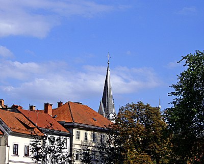 Trees, Church & Sky