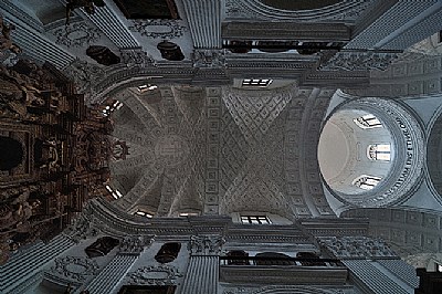 vaulted ceiling of St Cajetan church