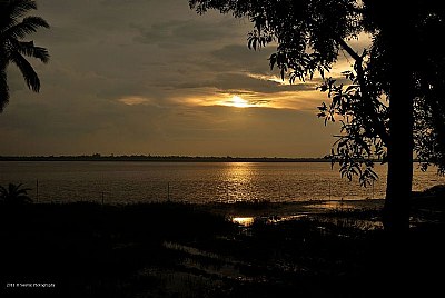 Sun Set on the bank of River Rupnarayan