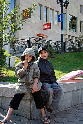 childs from tbilisi front mc donalds