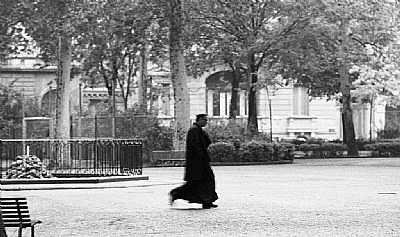 In a hurry in the cold morning