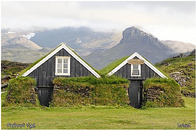 Traditional huts in Iceland