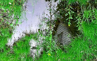 house in reflection