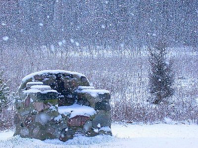 Fireplace in Snow