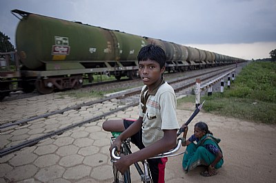 At the railway crossing