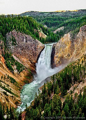 Lower Falls and the Grand Canyon of the Yellowstone National Park