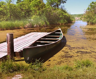 Canoe on the marsh