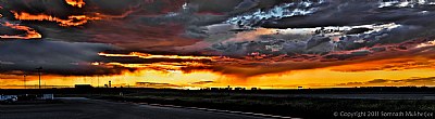 An 8 shot panorama of a Wyoming Sunset