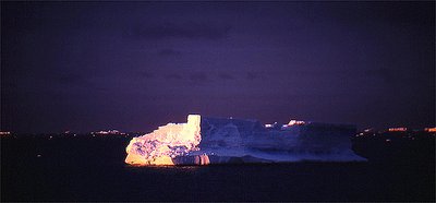Orange-tinted Iceberg, Antarctica