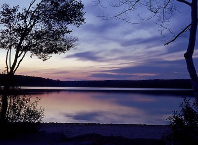 Winter sunset at Beach Pond-Exeter,RI