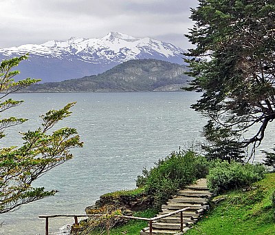 Sea & Distant Mountains