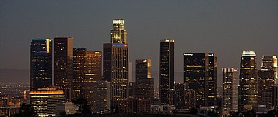 Downtown LA  at night