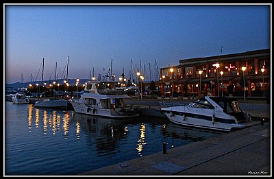 night  falling at the marina...