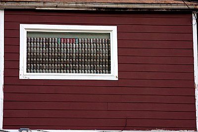 Cans in window