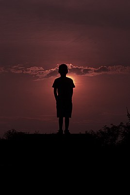 Sunset and child