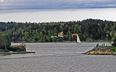 Sailboat &  Houses