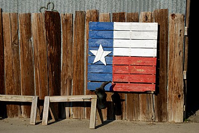 Texas Flag painted on Board