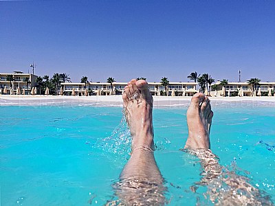 Enjoying a Dip in the Sea