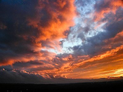 Beautiful clouds formation during sunset.