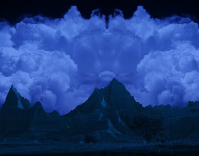 Moonrise over the Badlands