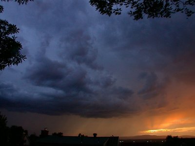 Very special sunset with a thunderstorm approaching.