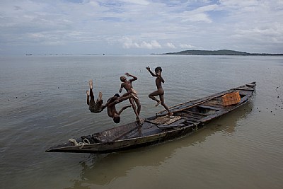 boys, at chilika lake