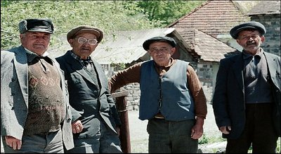 Old men in Azeri mountain village