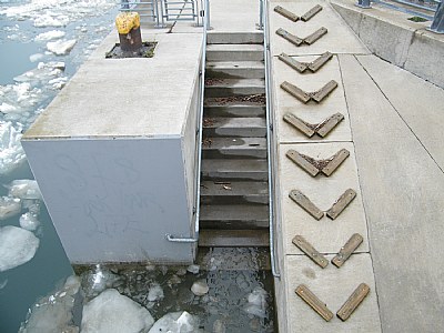 High water and duck stairs