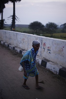 an old lady walking