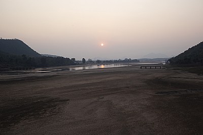 sunset, at tel river
