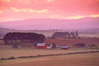 Farmscape at Sunset