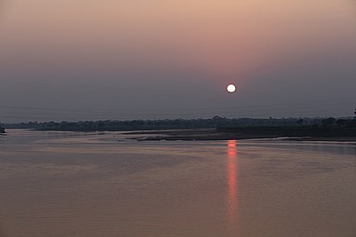 sunset, at tel river