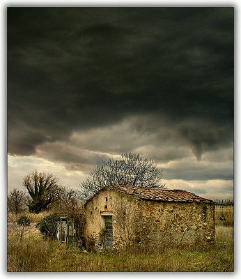 Little house under the storm