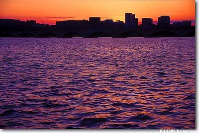 Sunset over the city of Alexandria, Virginia.