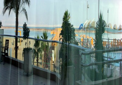 Refection through curtain in Eilat