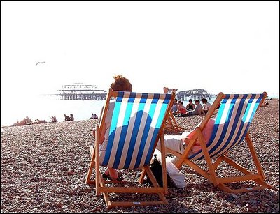 Blazing  sunshine at Brighton beach.