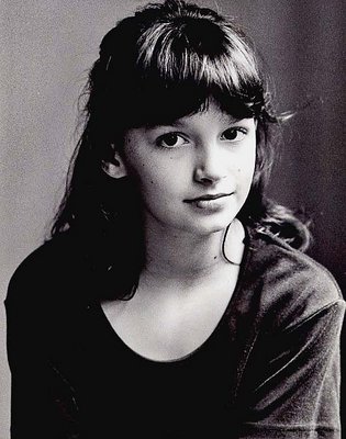 Young girl in black and white