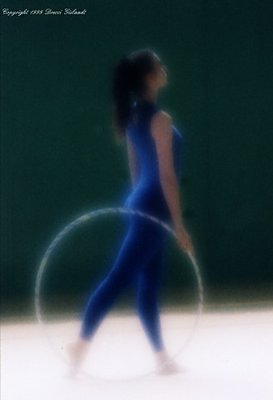 the gymnast in blue