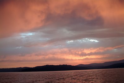 Sunset over Coeur D Alene Lake