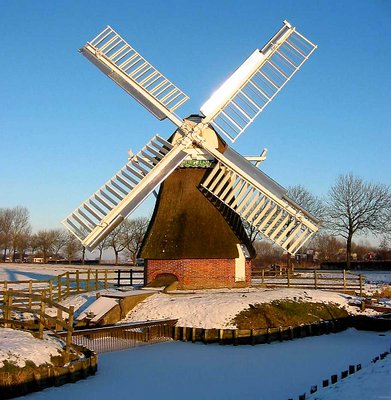 Watermill in evening sun