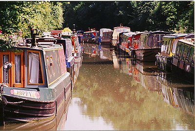 The long boats on the Kennet-Avon canal