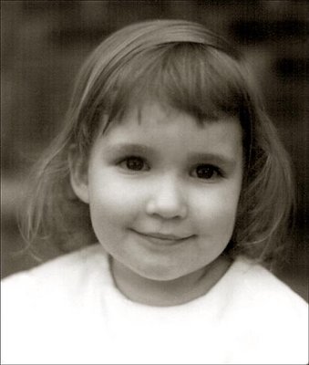 Cathy, age three. Color to B&W.