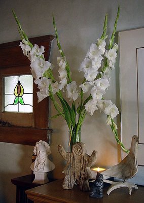 gladiolas in my living room