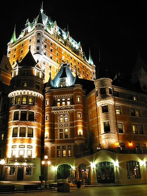 Chateau Frontenac at night.