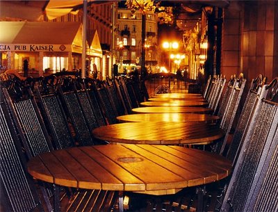 Poland: Warsaw, Chmielna str by night