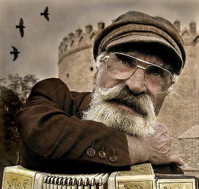 Old accordion master