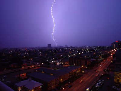 Lightning over Miami Beach