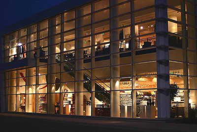 Crate & Barrel Storefront at Night